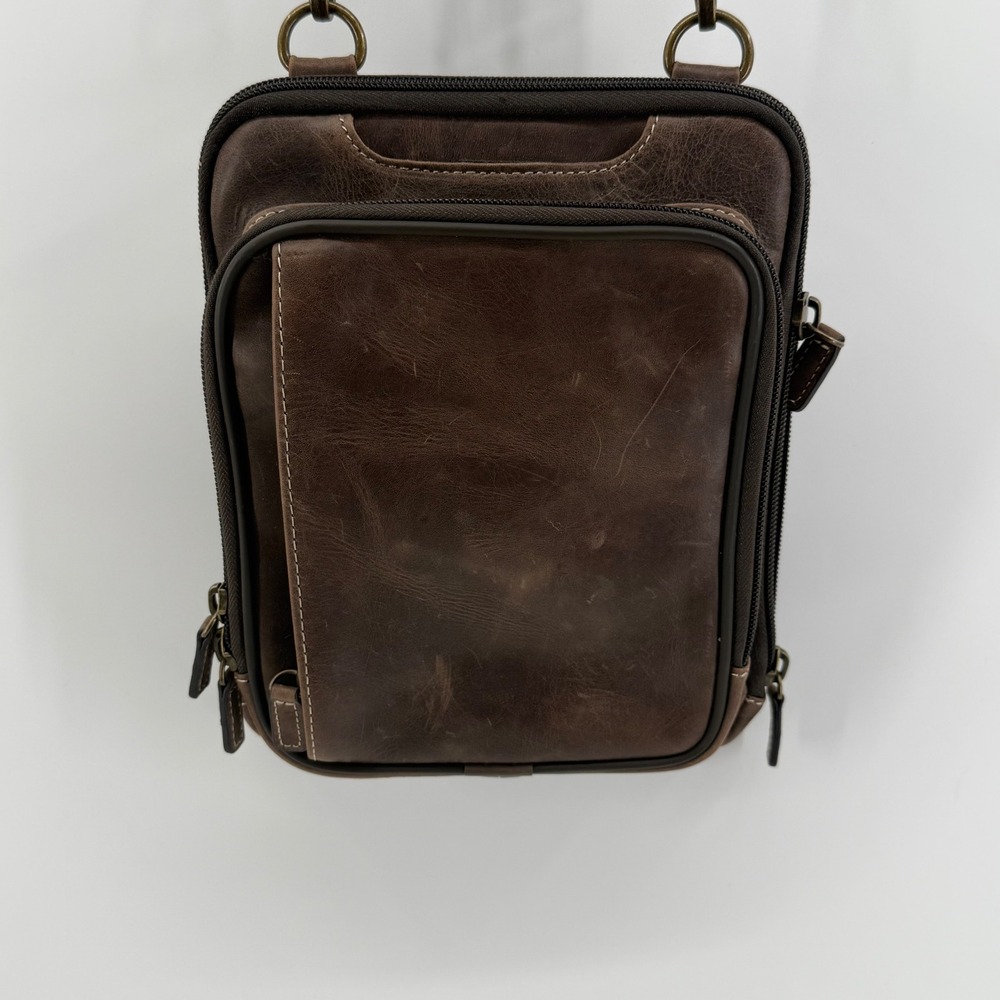 Gun Toten Mamas Brown Distressed Leather Concealed Carry Crossbody Bag GTM-11